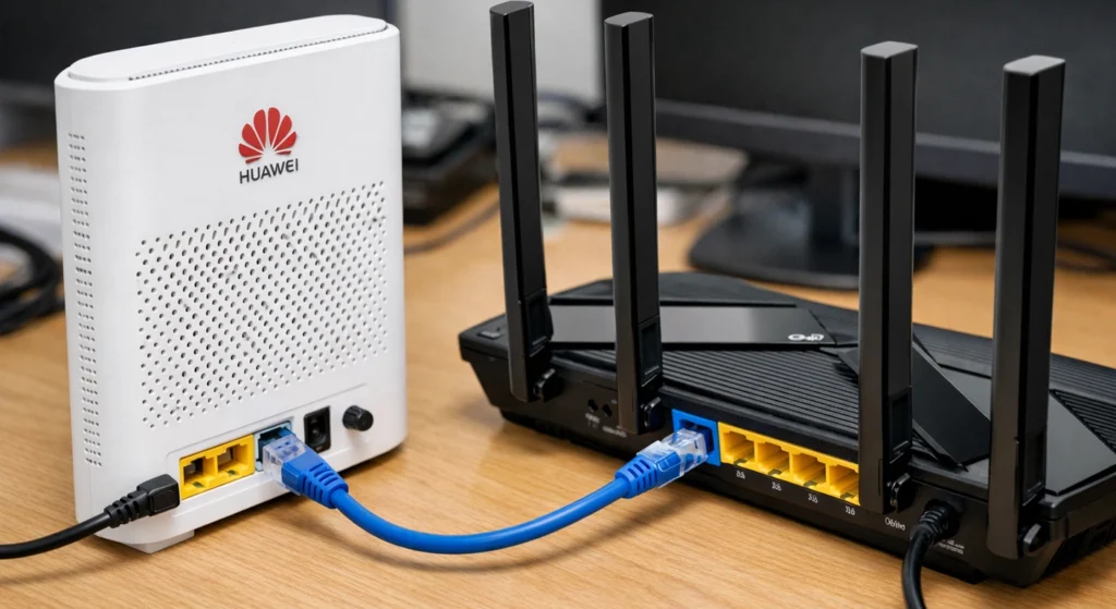 connecting ethernet cable to router for office network